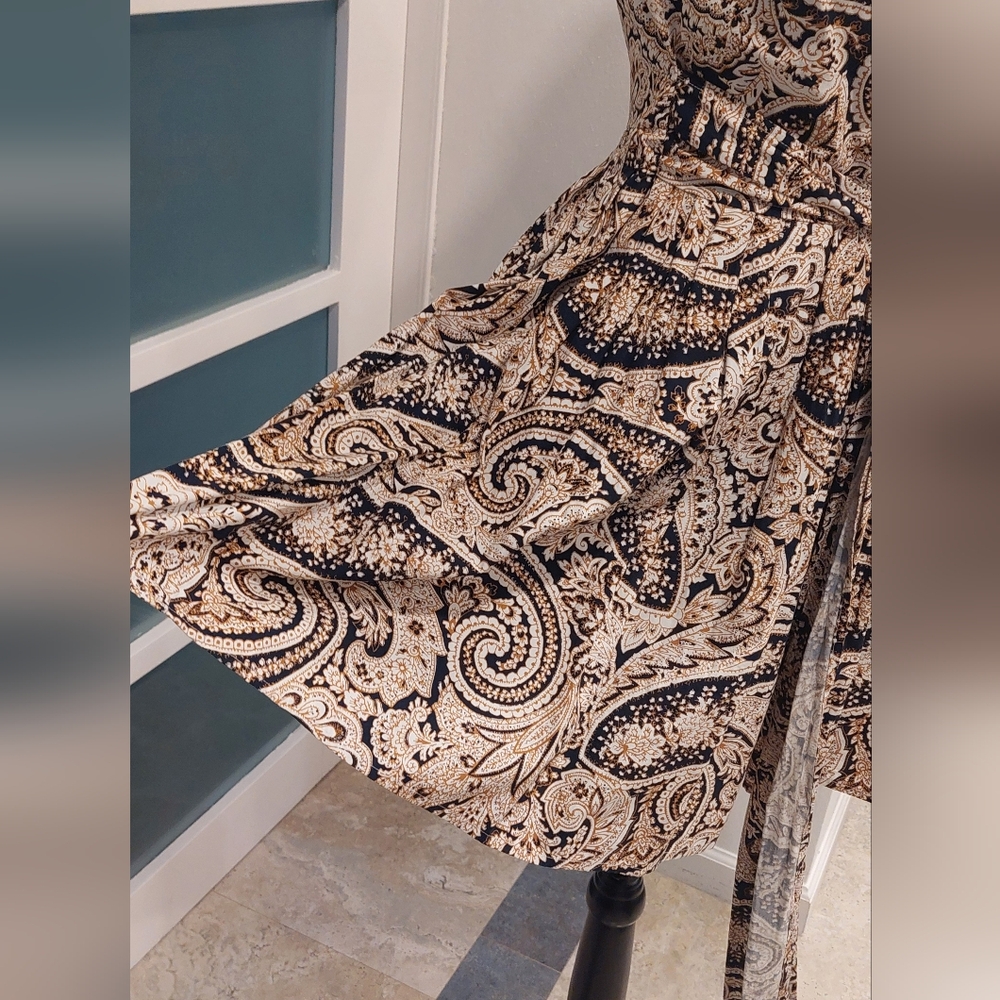 J. Crew Factory Black and Tan Paisley Maxi Dress - Picture 4 of 14